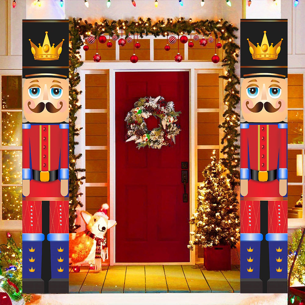 Christmas couplets, door curtains, party decorations, flags, banners, background fabrics, Christmas banners