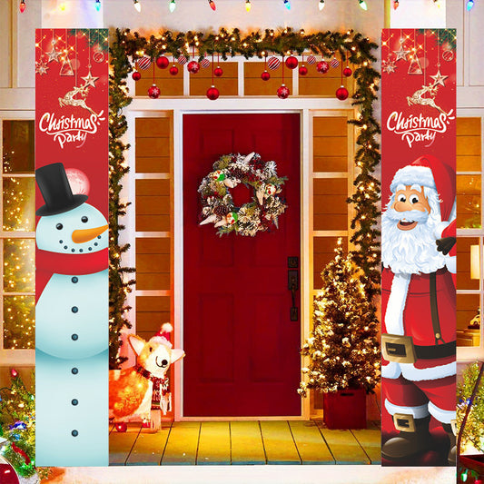 Christmas couplets, door curtains, party decorations, flags, banners, background fabrics, Christmas banners