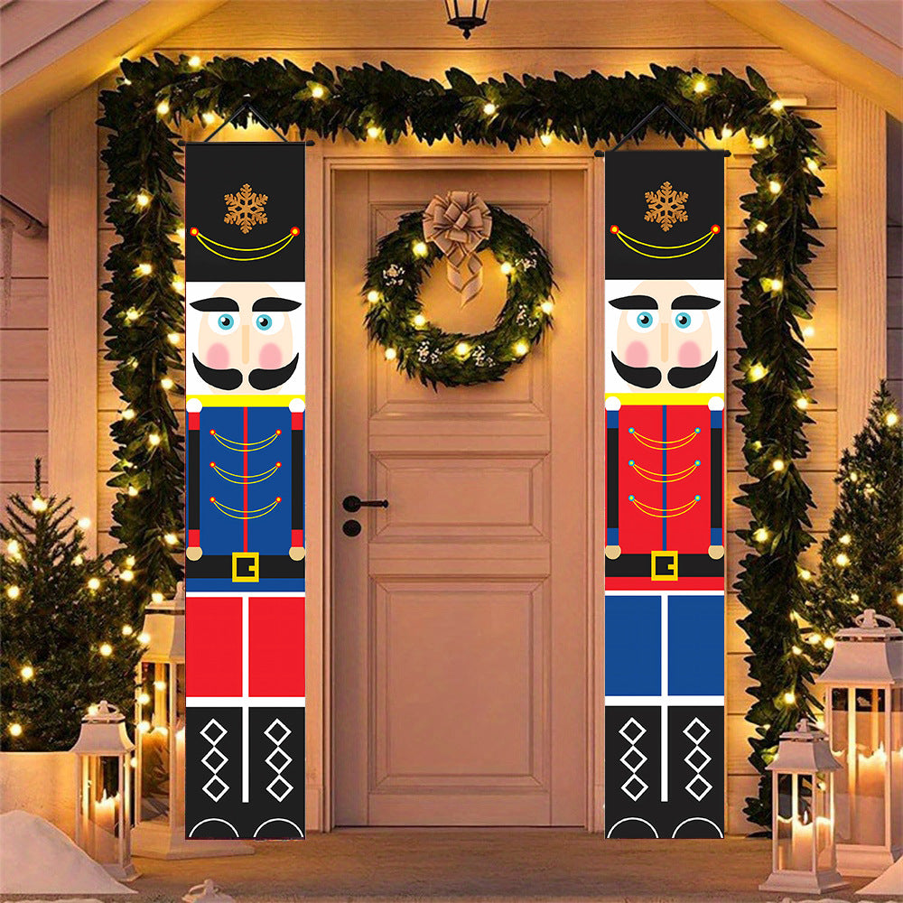 Christmas couplets, door curtains, party decorations, flags, banners, background fabrics, Christmas banners